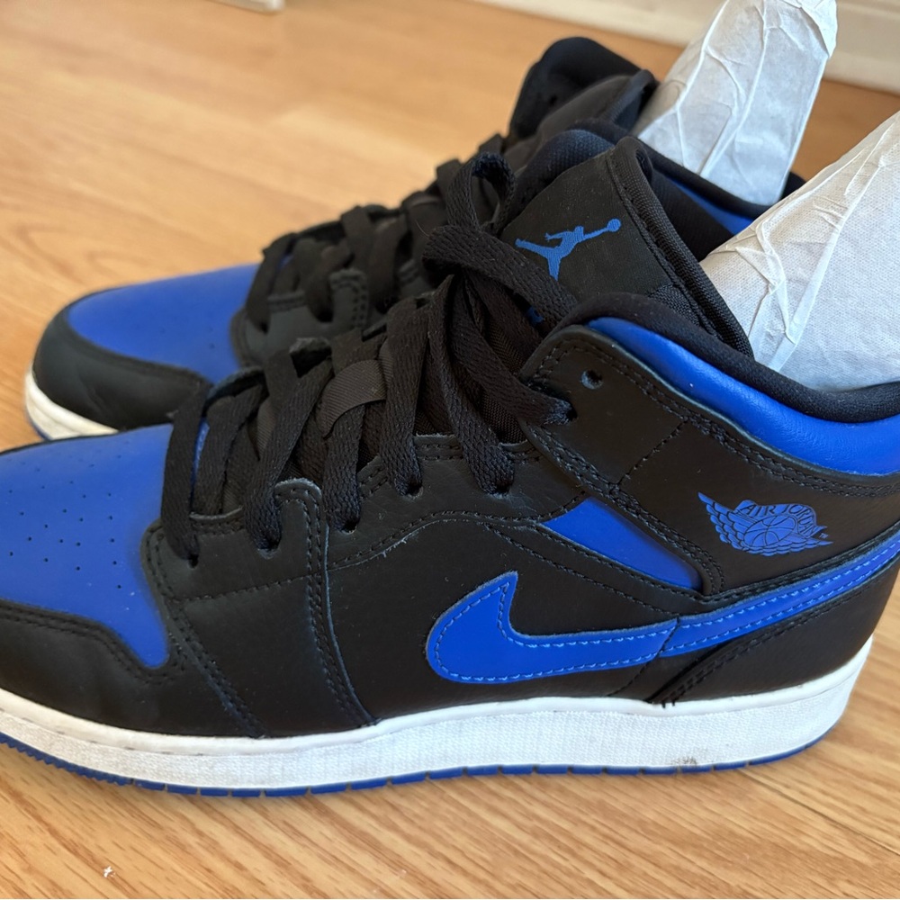 Authentic Air Jordan 1 Mid “Game Royal” in youth size 6.5Y (fits Women’s size 8)